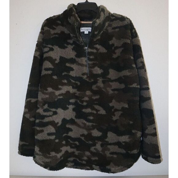 Koolaburra by UGG A458762 Women's Sz L Sage Camo Brushed Back Sherpa Pullover - Picture 1 of 11